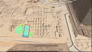 Local onde foram encontradas as anomalias no Cemitério Ocidental, no Egito - Divulgação/Archaeological Prospection