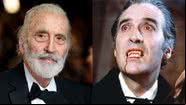 Christopher Lee em 2012 e no filme 'O Vampiro da Noite' (1958) - Getty Images