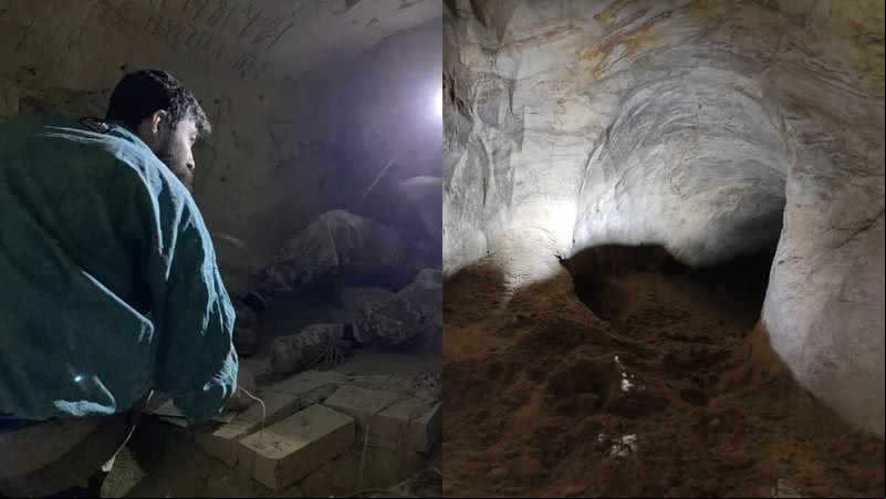 Registro da descoberta do sistema de cavernas - Facebook/Дмитро Перов