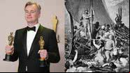 Christopher Nolan (à esqu.) e ilustração de "A Odisseia" (à dir.) - Getty Images