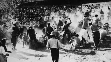 Protestos contra o apartheid no ano de 1959 - Getty Images