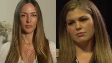 Chanelle McAuliffe (à esqu.) e Belle Gibson (à dir.) - Reprodução/Vídeo/This Morning e reprodução/vídeo