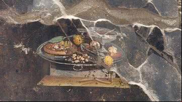 Possível pintura "ancestral da pizza" encontrada em Pompeia, na Itália - Ministério da Cultura Italiano/Parque Arqueológico de Pompeia