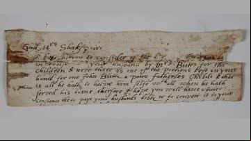 Fragmento de carta - Divulgação/Catedral de Hereford