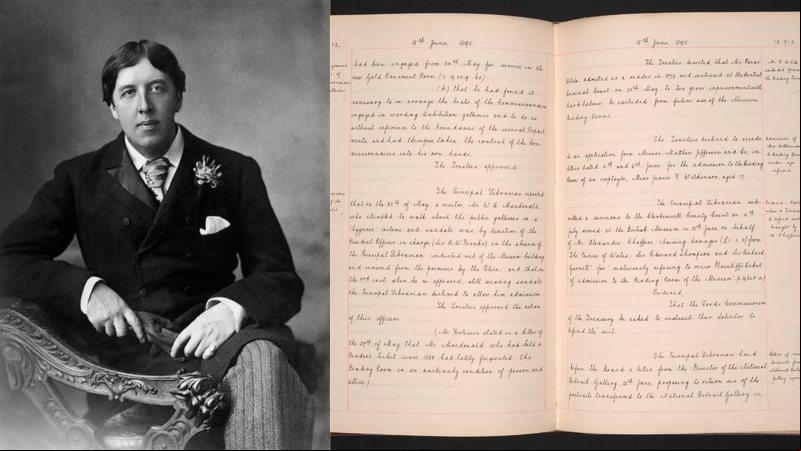 Wilde terá e de leitura restituido - Getty Images; Curadoria do Museu Britânico
