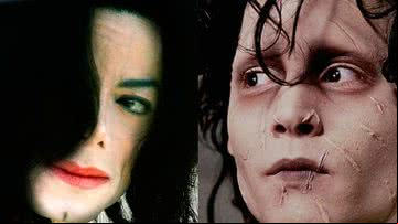 Michael Jackson e o personagem 'Edward Mãos de Tesoura' - Getty Images e 20th Century Studios