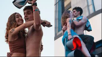 Imagens do casal em cima de semáforo - Reprodução / Instagram