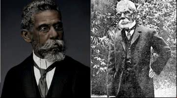Montagem mostrando fotografia conhecida de Machado à esquerda, e a inédita à direita - Divulgação / Caras y Caretas/Hemeroteca Digital da Biblioteca Nacional de España